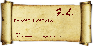 Fakó Lívia névjegykártya